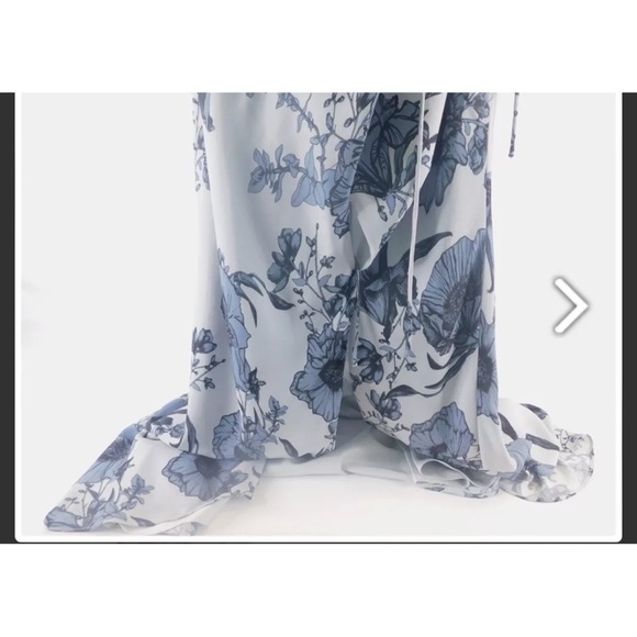 Fame And Partners Beckham Floral Ruffle Maxi Dress Pink Size 4 $249 MSRP - Picture 12 of 13